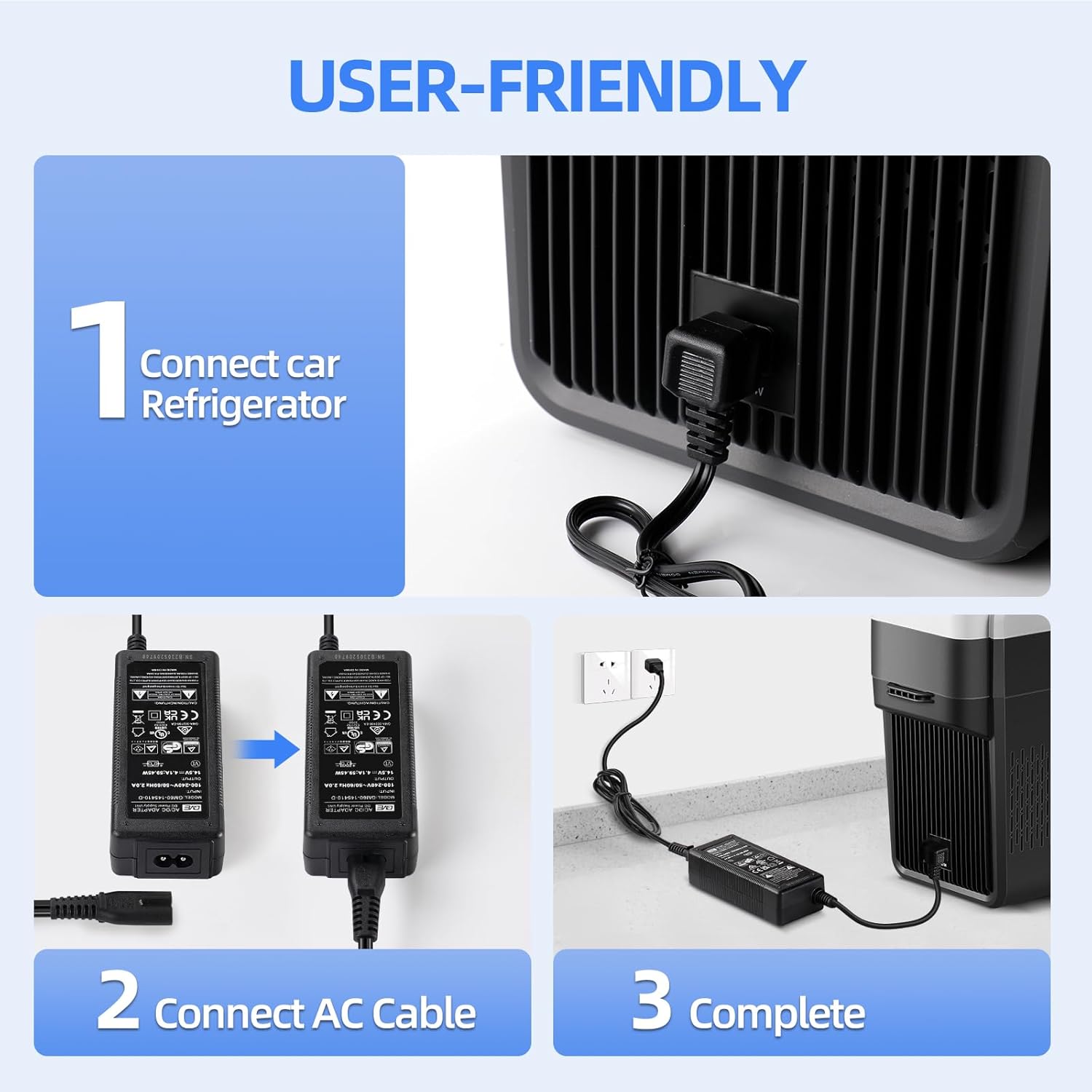 110~240V AC Power Cord Car Refrigerator, Car Freezer