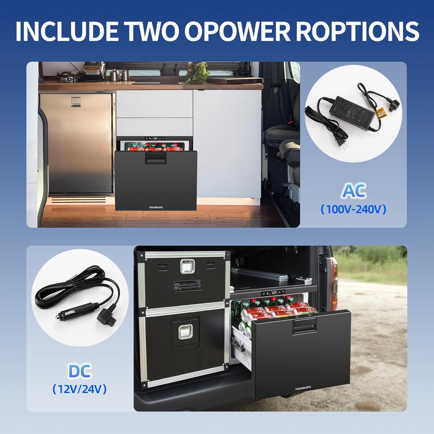 12 Volt Drawer Refrigerator 52QT（50L）12V RV Fridge Freezer