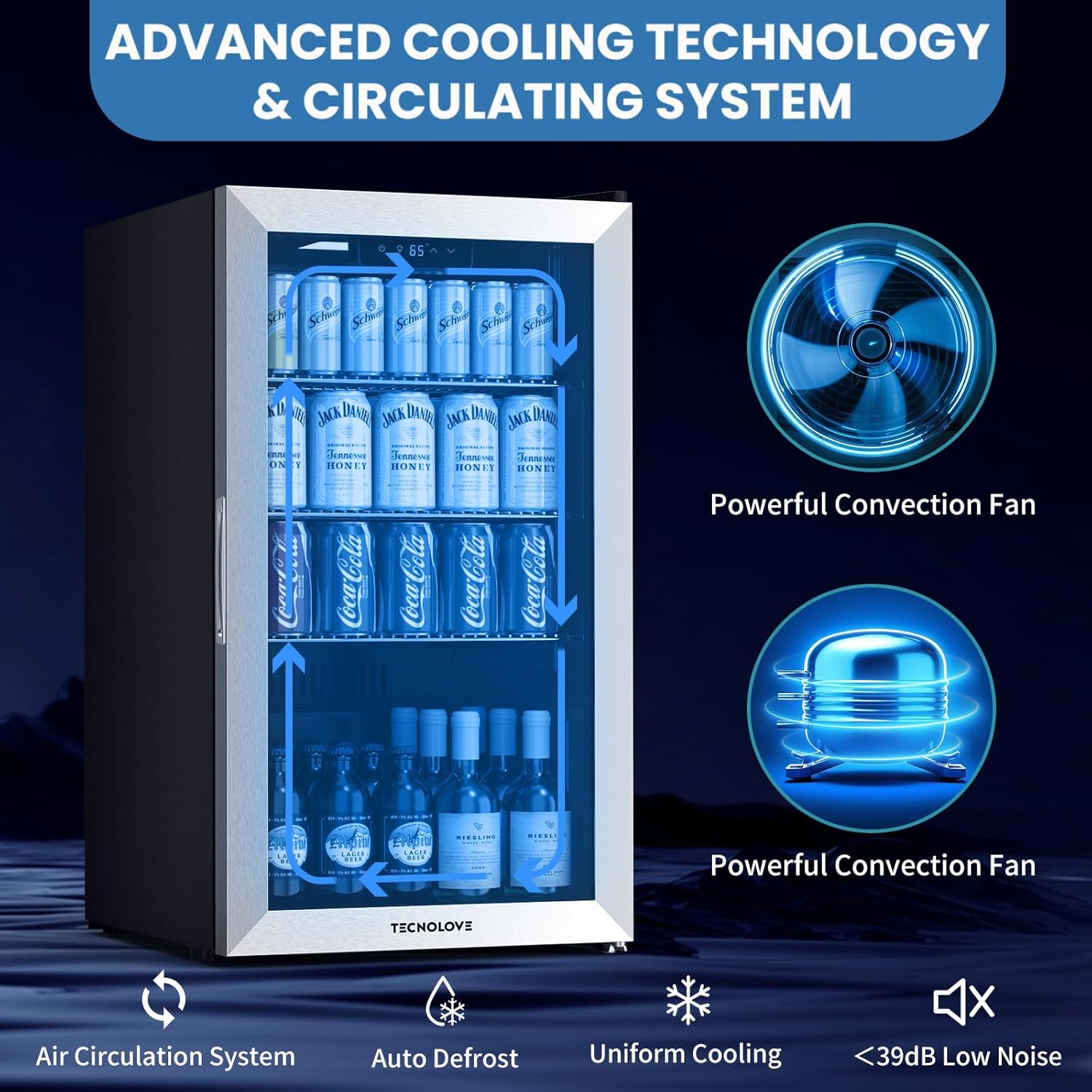 Beverage Refrigerator Cooler, 3 Cu.Ft Mini Fridge  Black