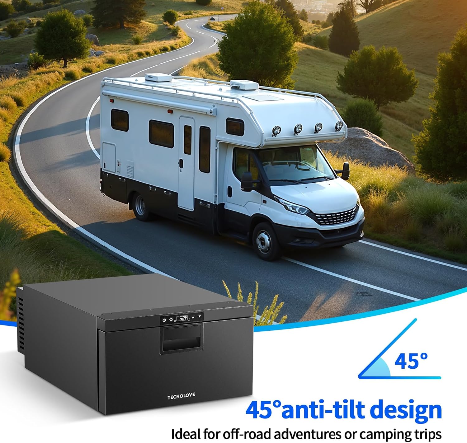 12 Volt Drawer Refrigerator 33QT（32L）12V RV Fridge Freezer