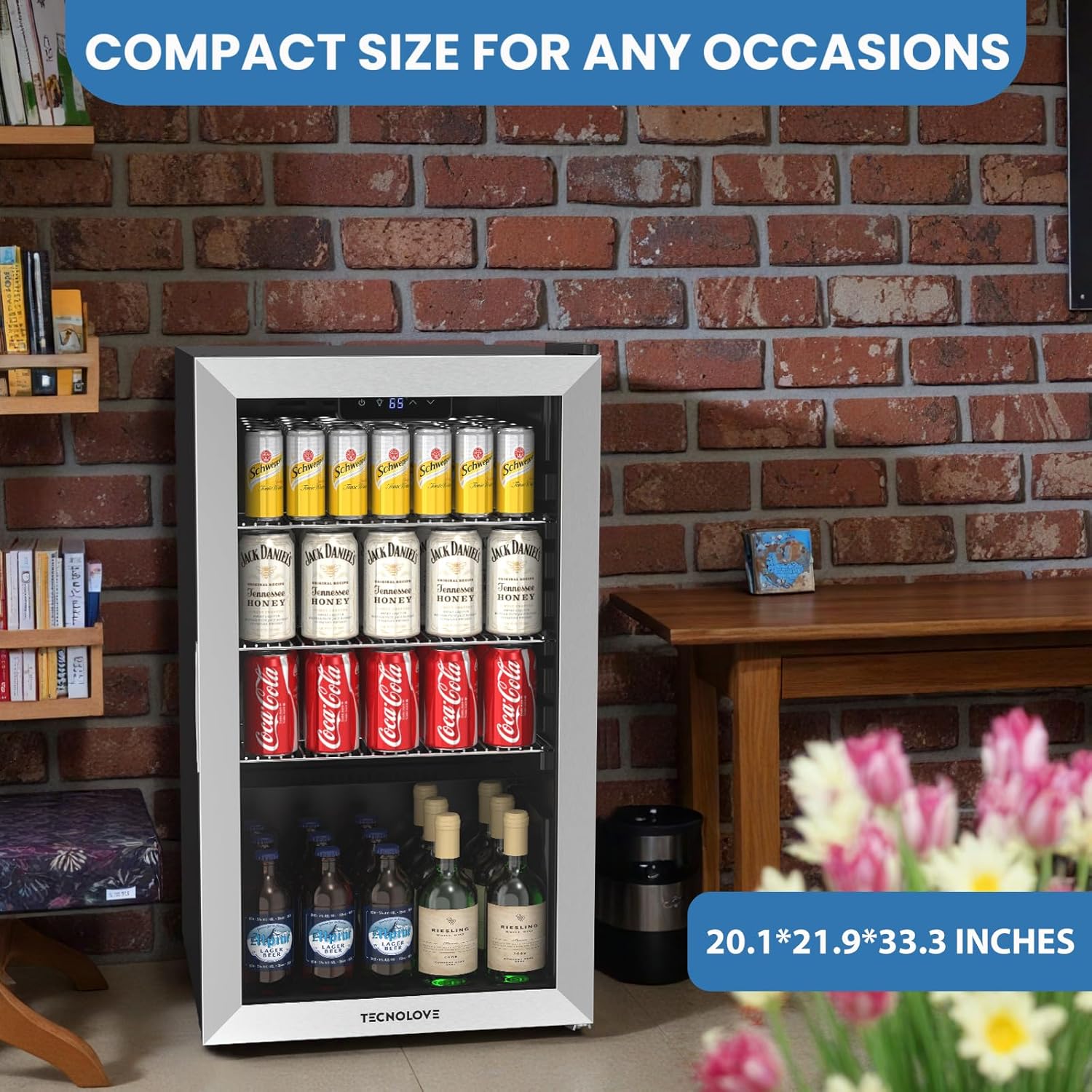 Beverage Refrigerator Cooler, 3 Cu.Ft Mini Fridge  Black